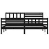 vidaXL Posteljni okvir črn iz trdnega lesa 200x200 cm
