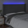 vidaXL LED posteljno vzglavje temno sivo 183x16x118/128 cm blago