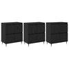 vidaXL Omarica za shranjevanje 3 pcs Črna Orehovina 60 x 35 x 70 cm