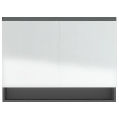 vidaXL Kopalniška omarica z ogledalom 80x15x60 cm MDF siva