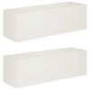 vidaXL Vrtni lonček 2 kos Bela 100 x 30 x 30 cm Mlinjeni jeklo