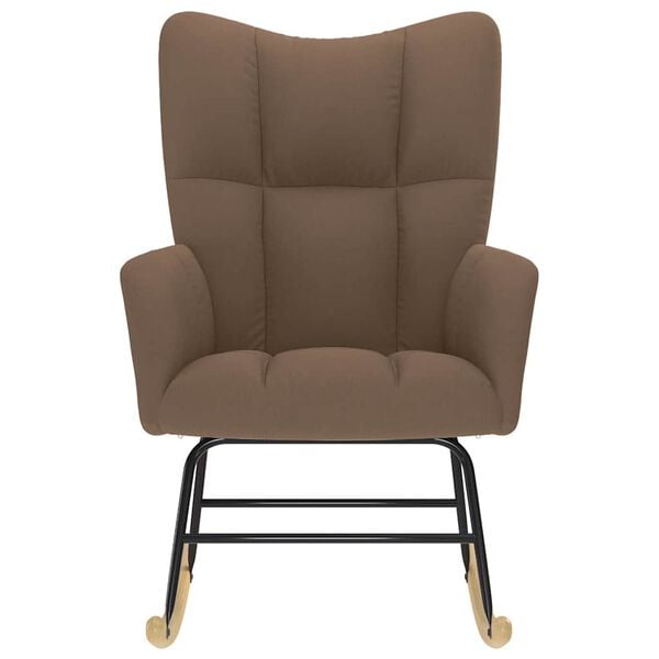 vidaXL Gugalni stol rjavo blago