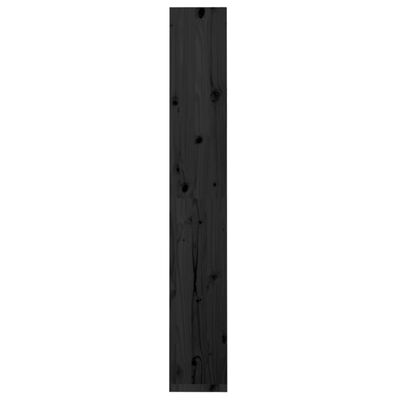 vidaXL Knjižna omara/pregrada črna 60x30x199,5 cm trdna borovina
