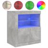 vidaXL Komoda z LED lučkami betonsko siva 60,5x37x67 cm