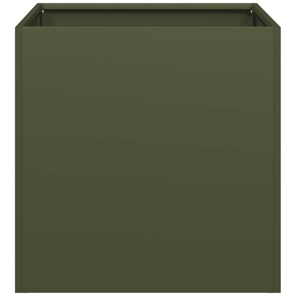 vidaXL Sadilnik Olive Green 40x40x40 cm Hladno valjano jeklo