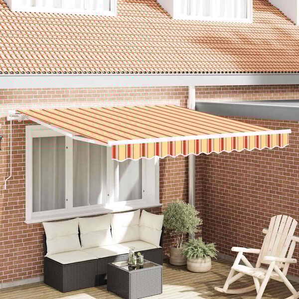 vidaXL Retraktilna tenda Rumena in oranžna 300 x 250 cm