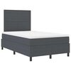 vidaXL LED Box Spring Postelja Temno siva in bela 120 x 190 cm