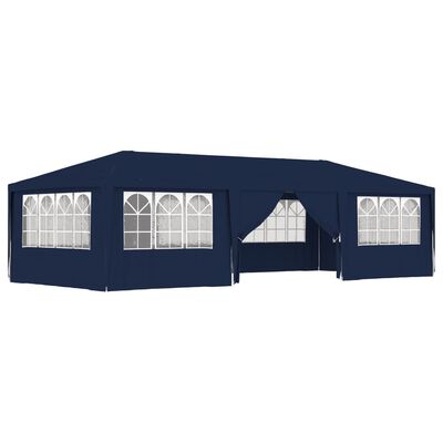 vidaXL Profesionalen vrtni šotor s stranicami 4x9 m moder 90 g/m²