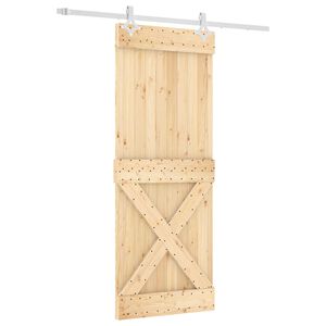 vidaXL Drsna vrata 80 x 210 cm Masiven borov les (neobdelan)
