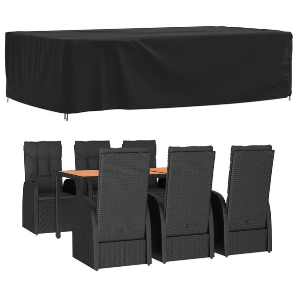 vidaXL Pokrivalo za vrtno pohištvo črno 315x180x74 cm 420D oxford