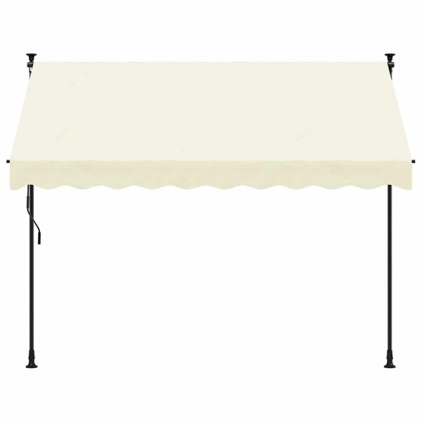 vidaXL Zložljiva tenda krem 300x150 cm tkanina in jeklo