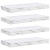 vidaXL Stenska polica 4 kos Beli marmor 50 x 23,5 x 3,8 cm