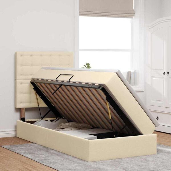 vidaXL Postelja z dodatnim prostorom za shranjevanje in vzmetnico