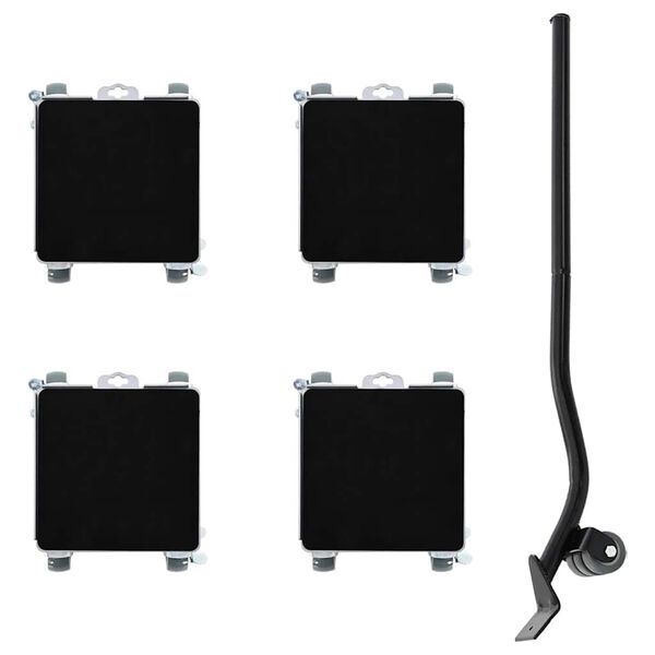 vidaXL Pohi&scaron;tveni valjčki 4 kosi z dvigalom 17,5x16x7,5 cm jeklo 1600 kg