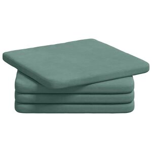 vidaXL Sedežne blazine 4 kos Žamet Morsko zelena 40 x 40 x 3 cm