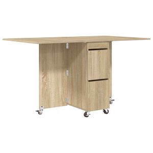 vidaXL Jedilna miza 140 x 80 x 77 cm Inženirski les Sonoma hrast