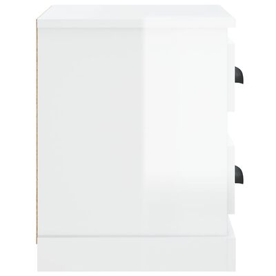 vidaXL Nočna omarica visok sijaj bela 60x35,5x45 cm