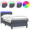 vidaXL Box spring postelja z vzmetnico LED Temno siva 100x220 cm Velvet