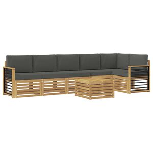 vidaXL Zunanja garnitura za sedenje 7 pcs Bela in antracit