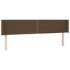 vidaXL Vzglavje z u&scaron;esi temno rjavo 183x16x78/88 cm blago