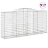 vidaXL Obokane gabion ko&scaron;are 17 kosi 300x50x140/160cm pocinkano železo