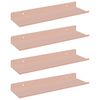 vidaXL Ležeča polica 4 kos Roza 30 x 9 x 2,5 cm Jeklo