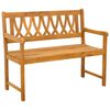 vidaXL Zunanja klop Naravna 110 x 55,5 x 90 cm Masiven les akacije