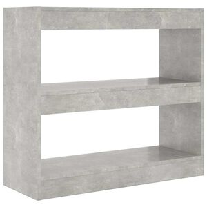 vidaXL Knjižna omara/pregrada betonsko siva 80x30x72 cm