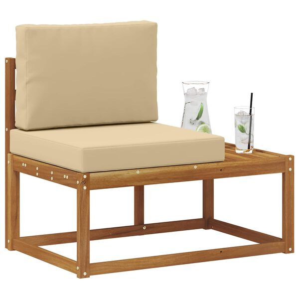 vidaXL Zunanji končni kavč Naravna 91 x 63 x 73 cm Masiven les akacije