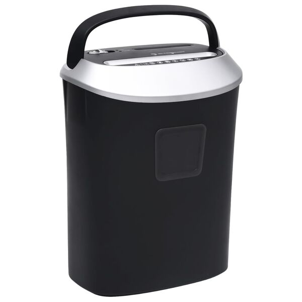 vidaXL Uničevalnik papirja za 10 listov križni rez črn