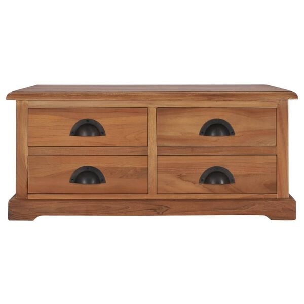 vidaXL Klubska mizica 68x68x30 cm trdna tikovina