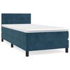vidaXL Box spring postelja z vzmetnico temno moder 90x190 cm žamet