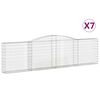 vidaXL Obokane gabion ko&scaron;are 7 kosi 400x30x100/120 cm pocinkano železo