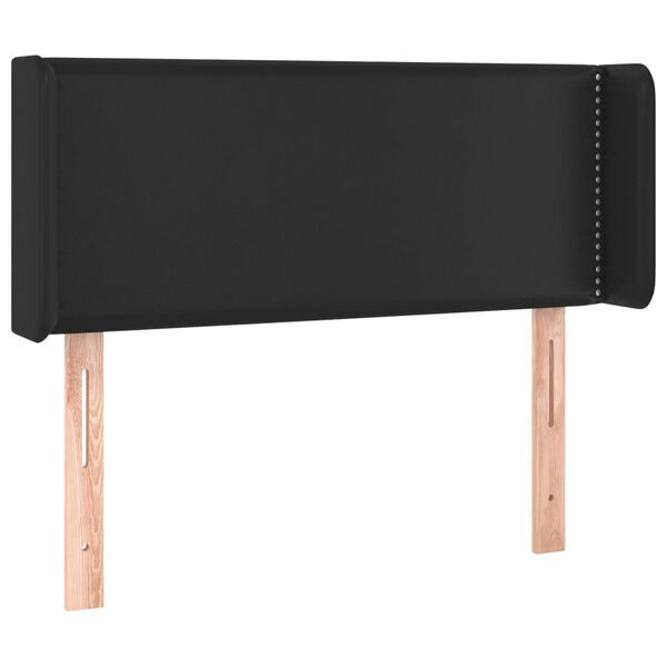 vidaXL LED posteljno vzglavje črno 103x16x78/88 cm umetno usnje