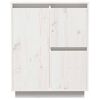 vidaXL Komoda bela 60x34x75 cm trdna borovina