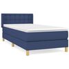 vidaXL Box spring postelja z vzmetnico modra 100x200 cm blago