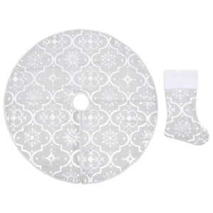 vidaXL Razko&scaron;na podloga za novoletno jelko z nogavico bela 90 cm