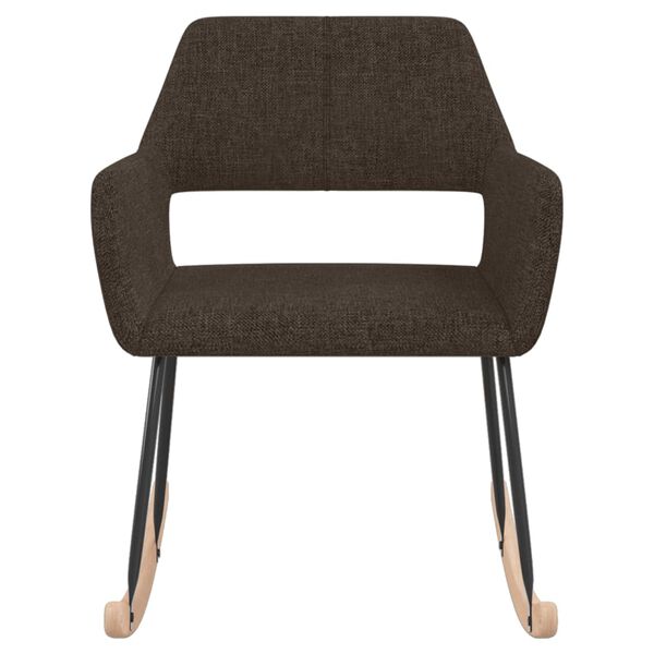 vidaXL Gugalni stol temno rjavo blago