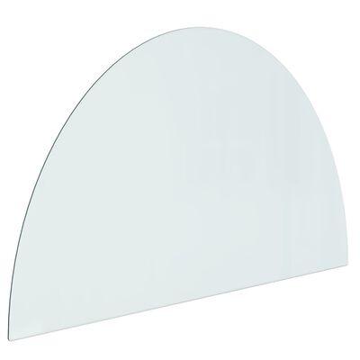 vidaXL Steklena plošča za kamin polkrožna 1000x600 mm