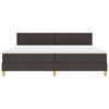 vidaXL LED Box Spring Postelja z LED Temno rjava 200 x 200 cm blago