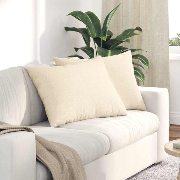 vidaXL Blazine za kavč 2 pcs krema 70 x 50 cm Žametna tkanina