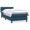vidaXL Box spring postelja z vzmetnico temno modra 80x220 cm žamet