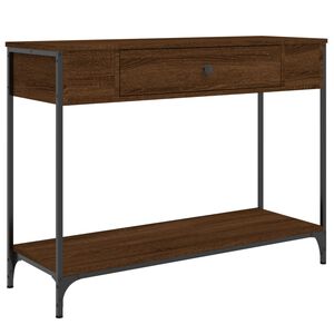 vidaXL Konzolna mizica rjav hrast 100x34,5x75 cm inženirski les