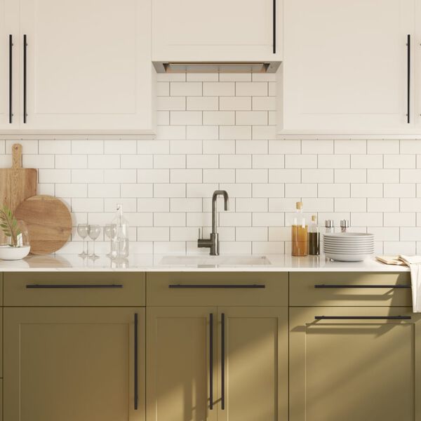 vidaXL Ročaji za omarico 20 kosov črni 320 mm nerjaveče jeklo