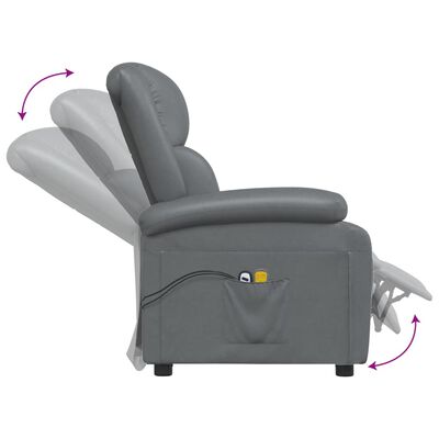 vidaXL Električni masažni stol antracit umetno usnje