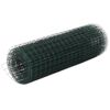 vidaXL Žična mreža za ograjo jeklo s PVC oblogo 25x0,5 m zelena
