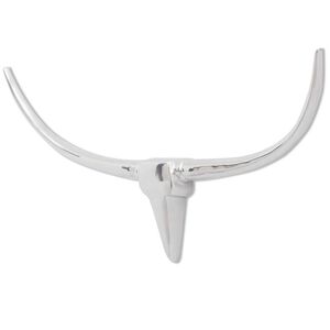 vidaXL Stenska aluminijasta dekoracija v obliki bikove glave, srebrna, 96 cm