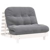 vidaXL Futon z leži&scaron;čem bela 100x206x11 cm trdna borovina