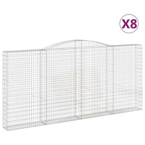 vidaXL Obokane gabion ko&scaron;are 8 kosov 400x30x180/200cm pocinkano železo