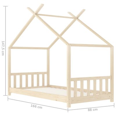 vidaXL Otroški posteljni okvir iz trdne borovine 80x160 cm